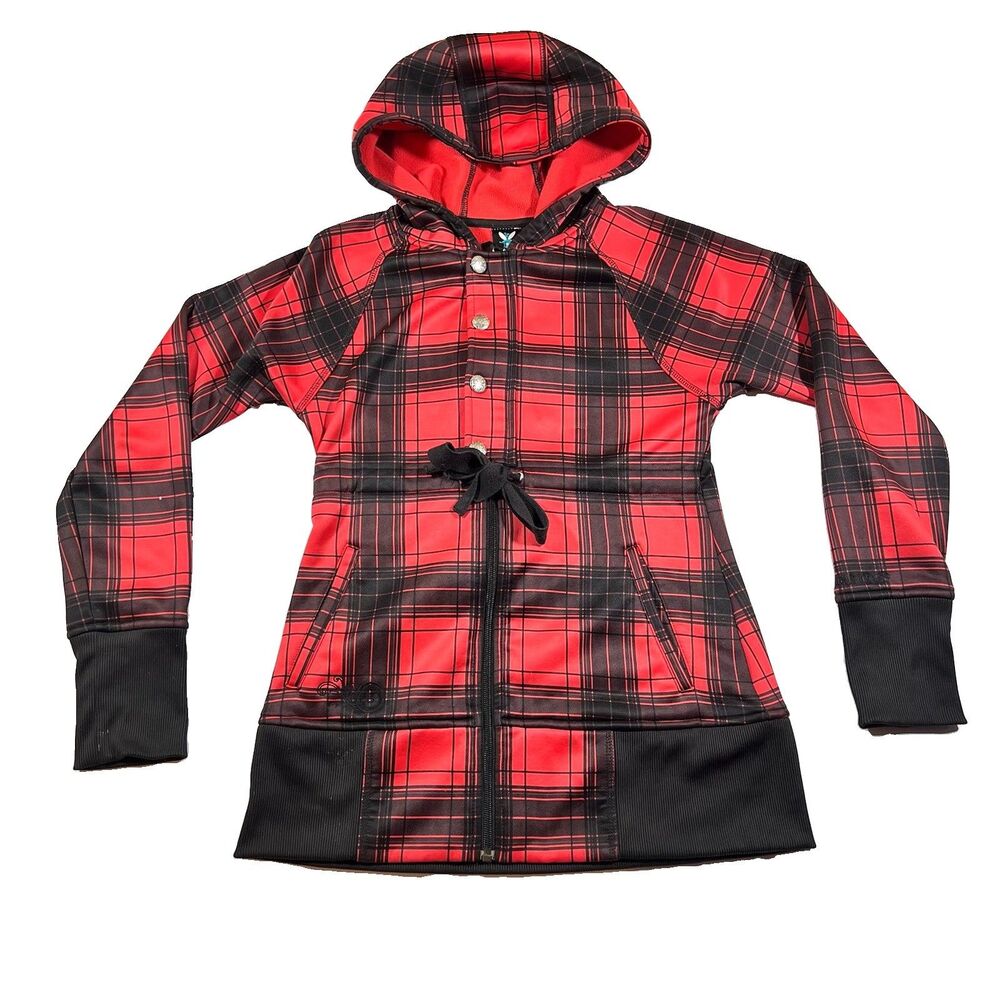 Burton Dryride Buffalo Plaid Full Zip Hoodie Snowboard Women's Small
